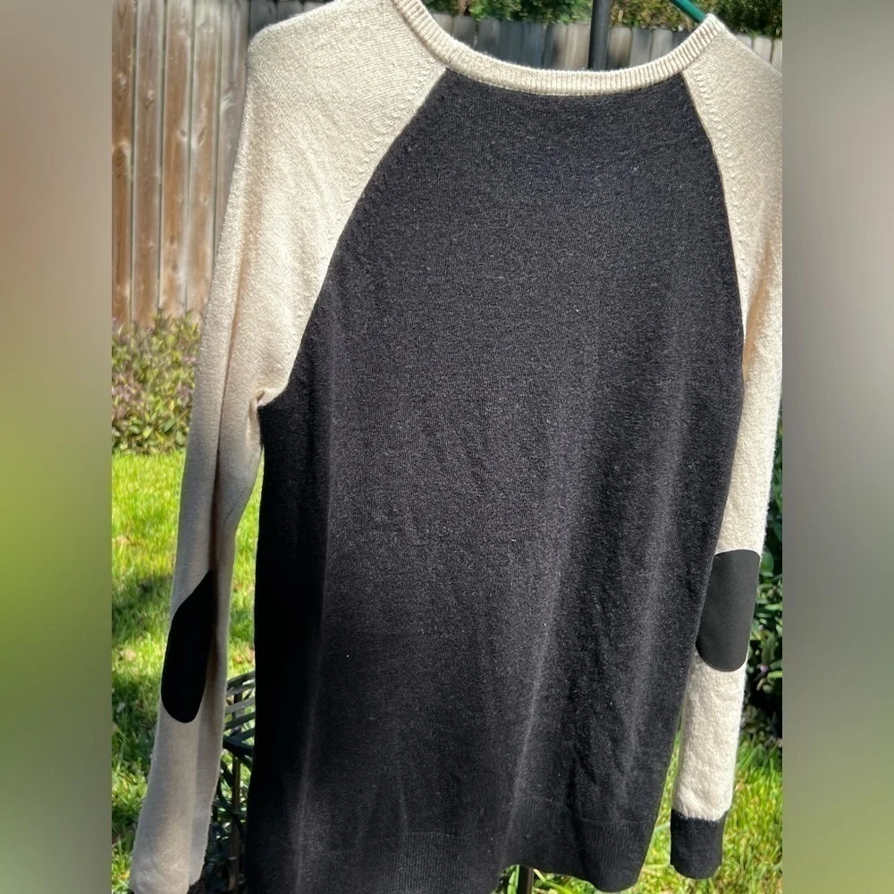 New ▶️ J. Crew ◀️ Color Block Wool Blend Crew Sweater with elbow patch.